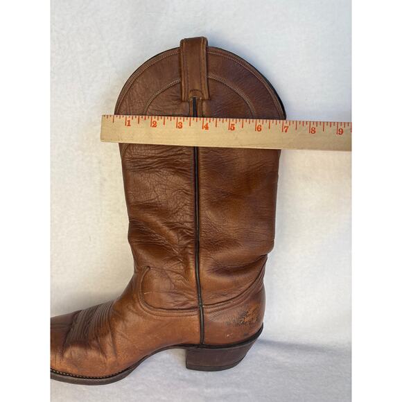 Vintage Tony Lama Cowboy Boots Men's 9C Brown Leather Western Style 5084 - Picture 13 of 13